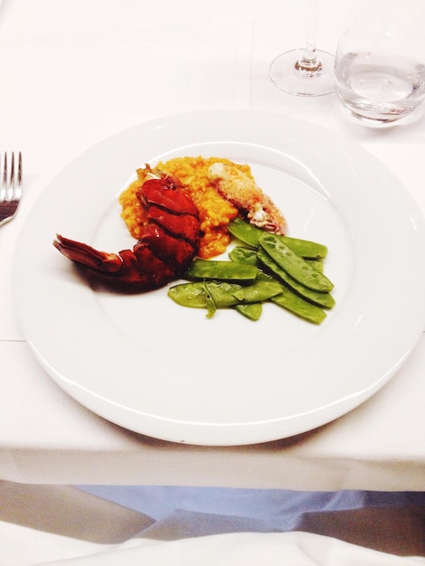 Plated dinner closeup